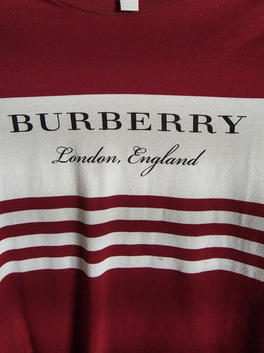 Burberry Red Ribbed Crewneck Top - Picture 2 of 4